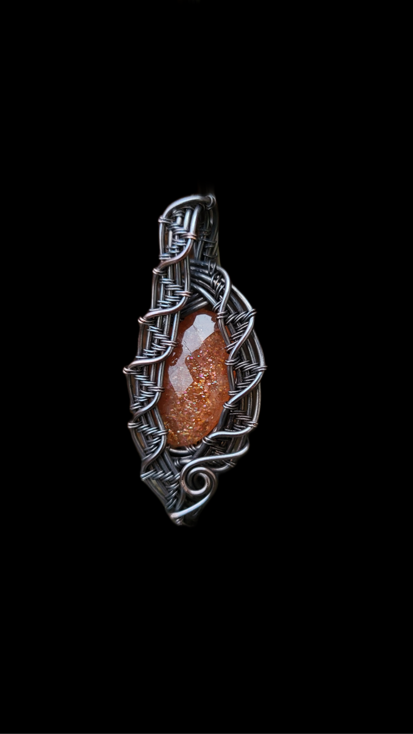 Faceted Rainbow Sunstone Pendant