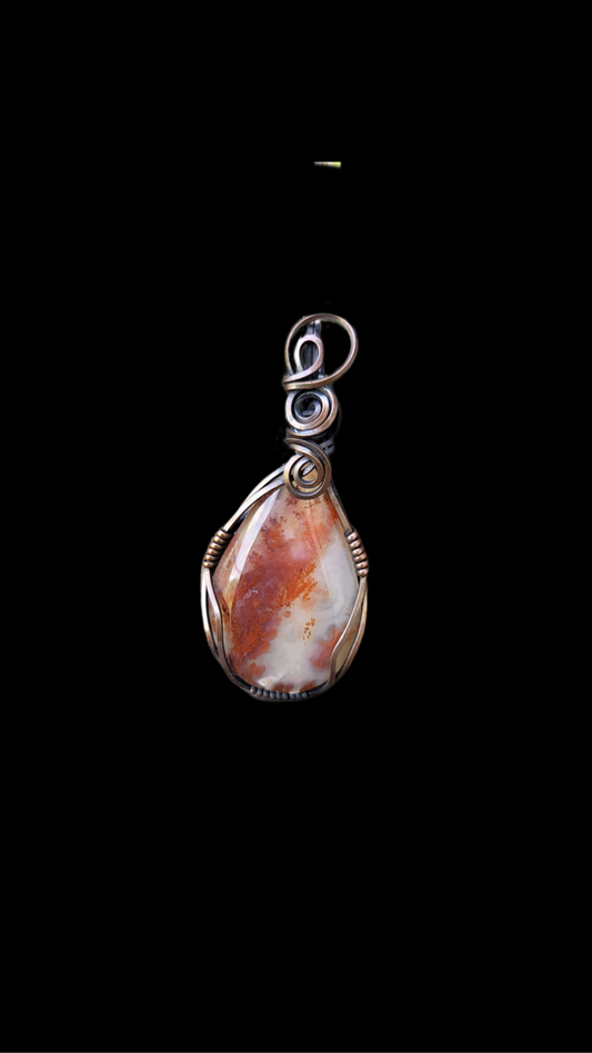 Plume Agate Pendant