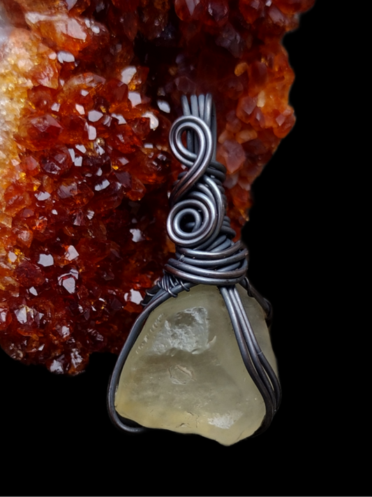 Libyan Desert Glass Copper Pendant