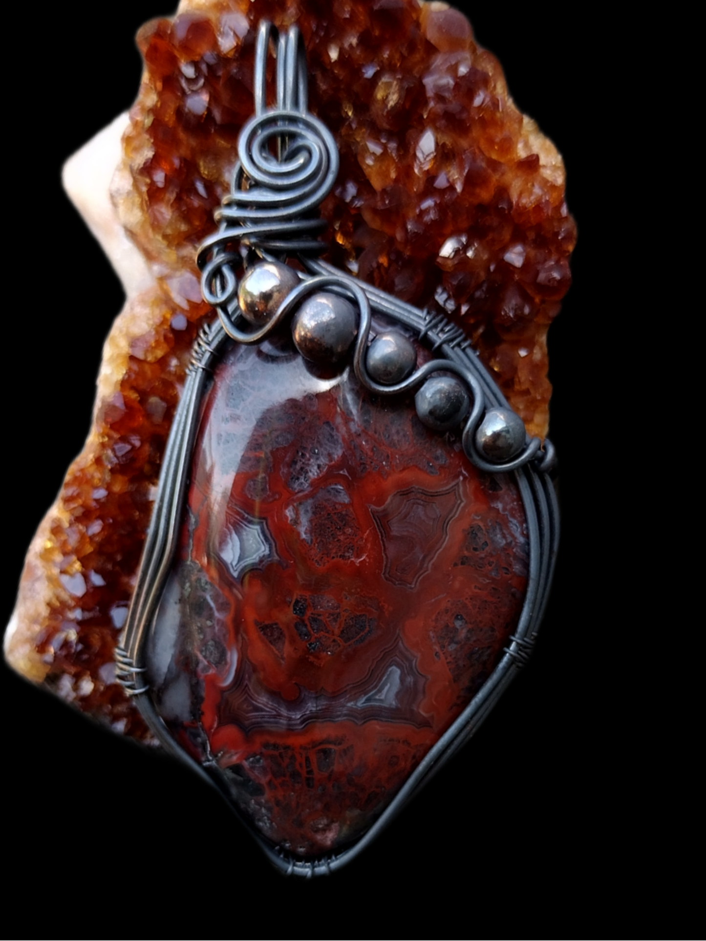Red Crazy Lace Agate Pendant