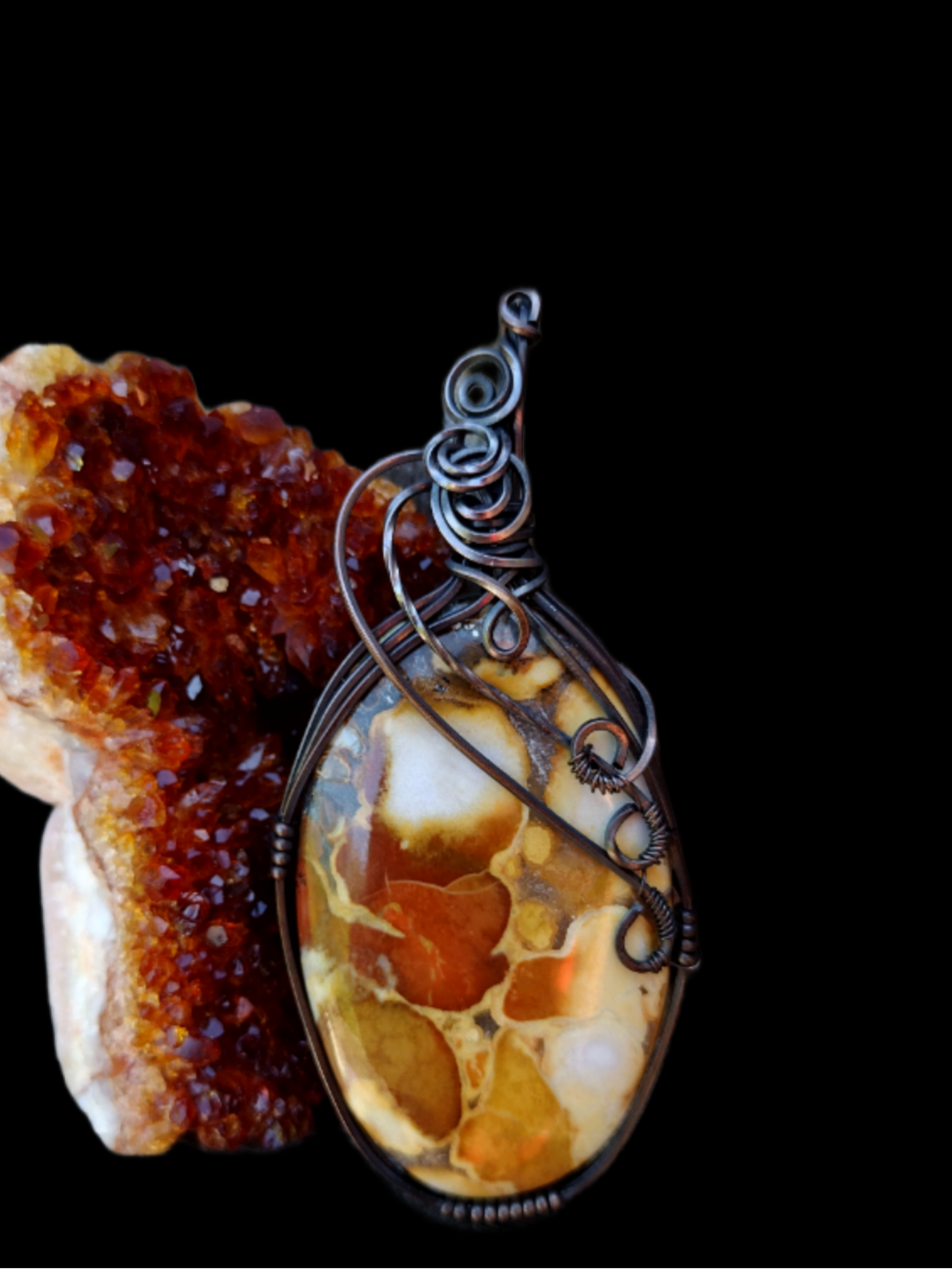 Square Wire Cobra Jasper Pendant