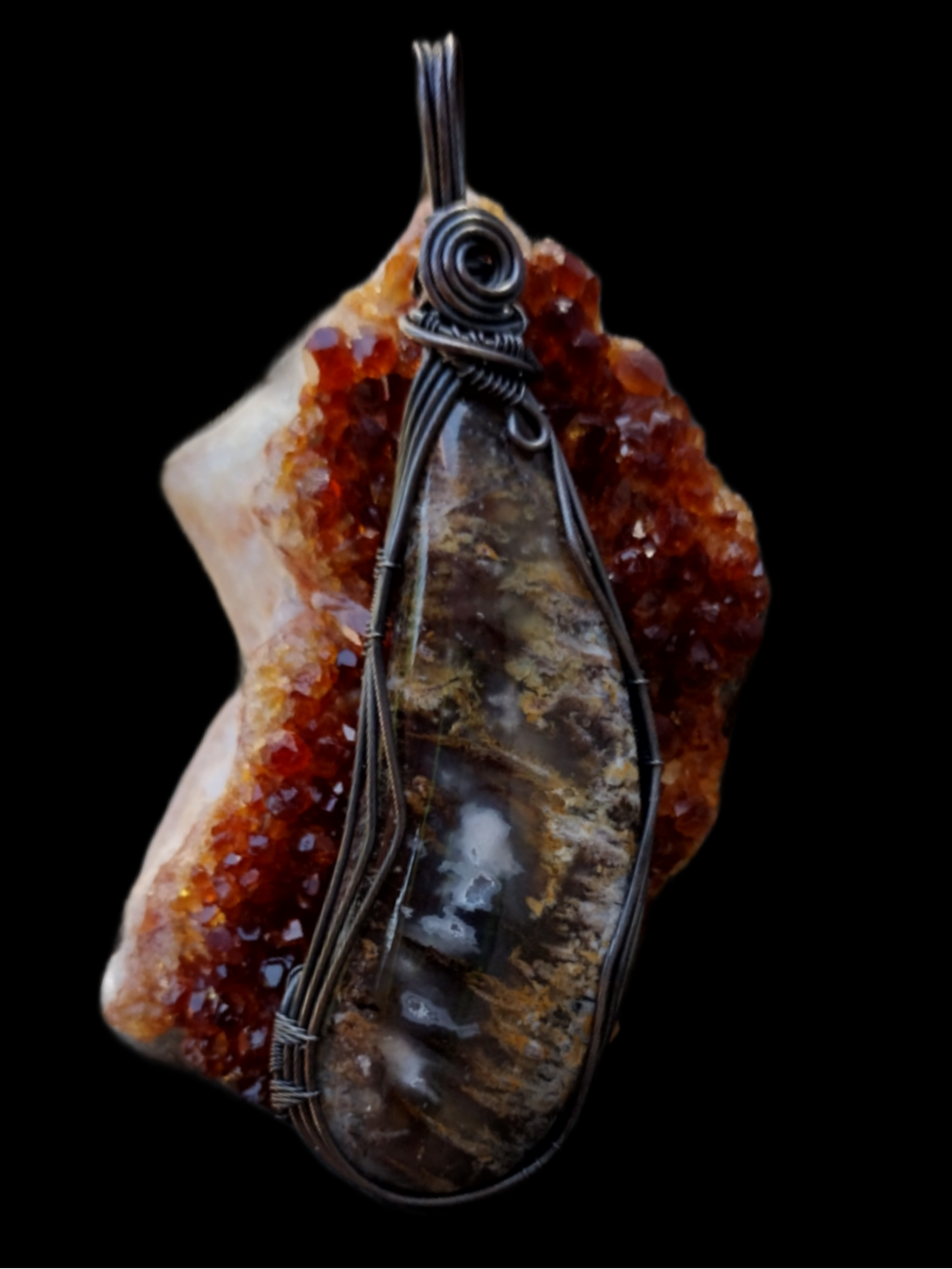 Plume Agate Pendant