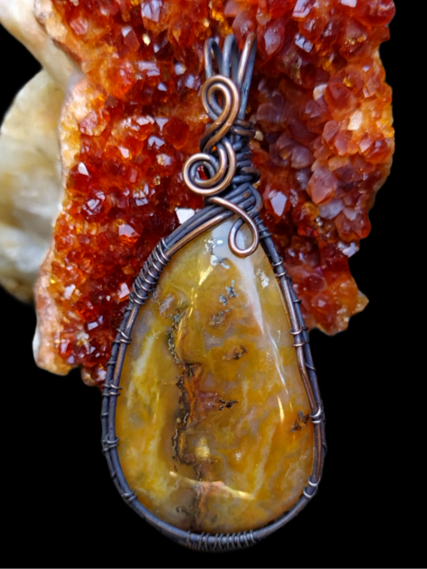 Trent Agate Copper Wire Wrap Pendant