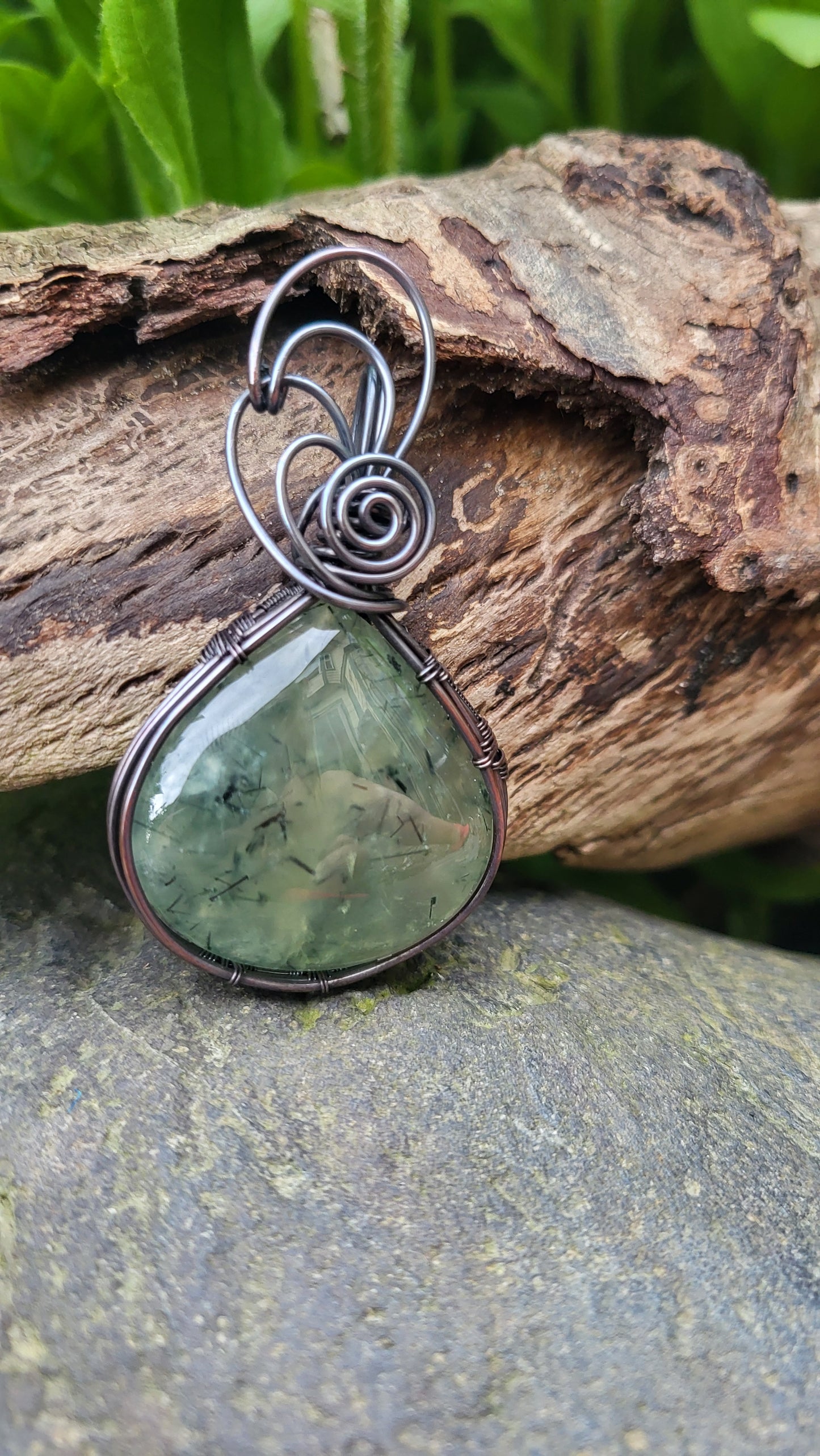 Prehnite Cabochon Pendant