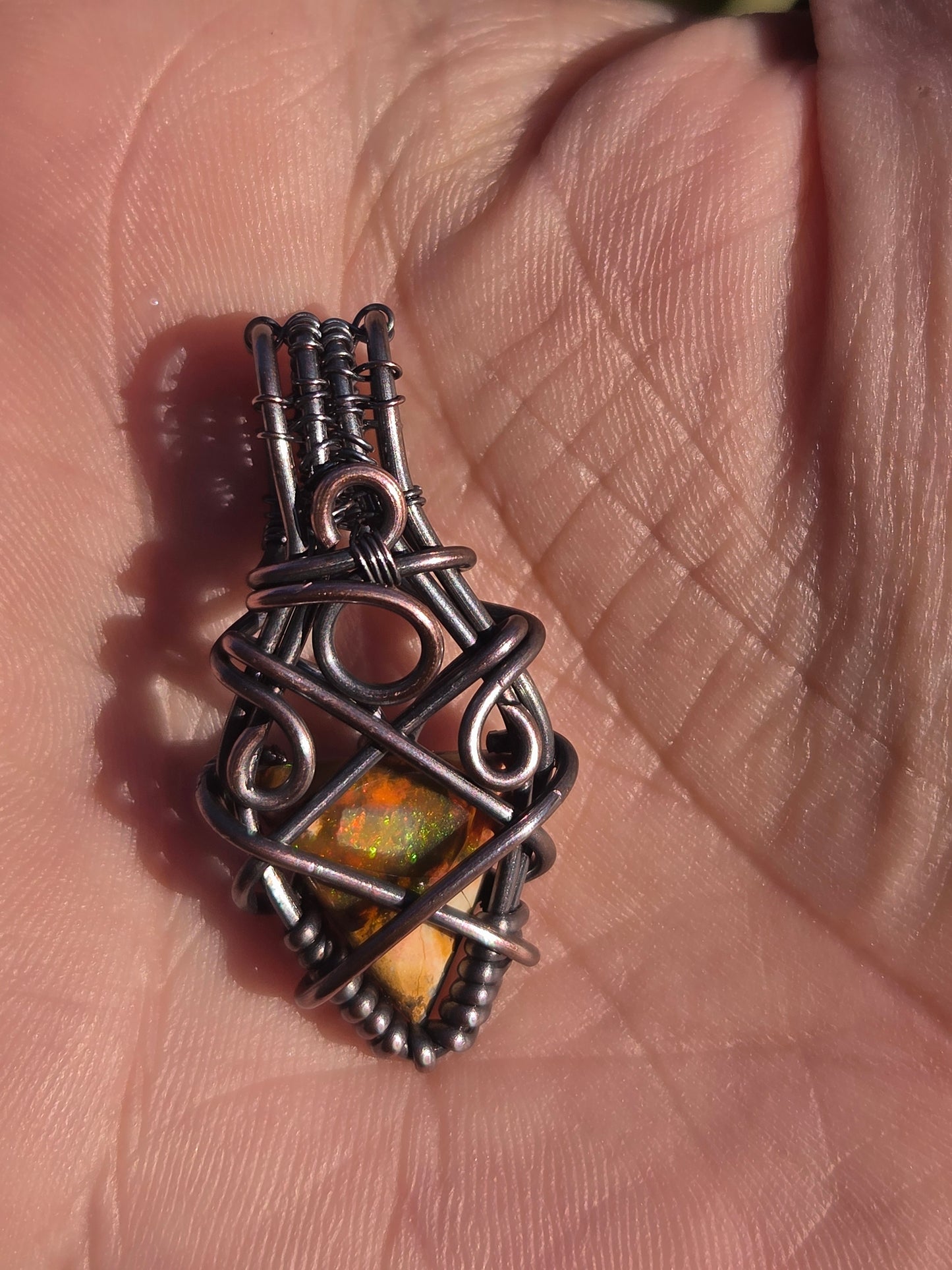 Handcrafted Welo Fire Opal Pendant