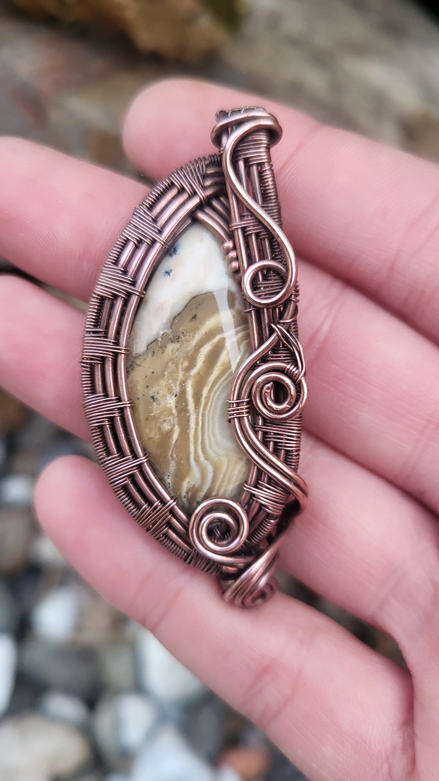 Agate Copper Wire Wrap Pendant