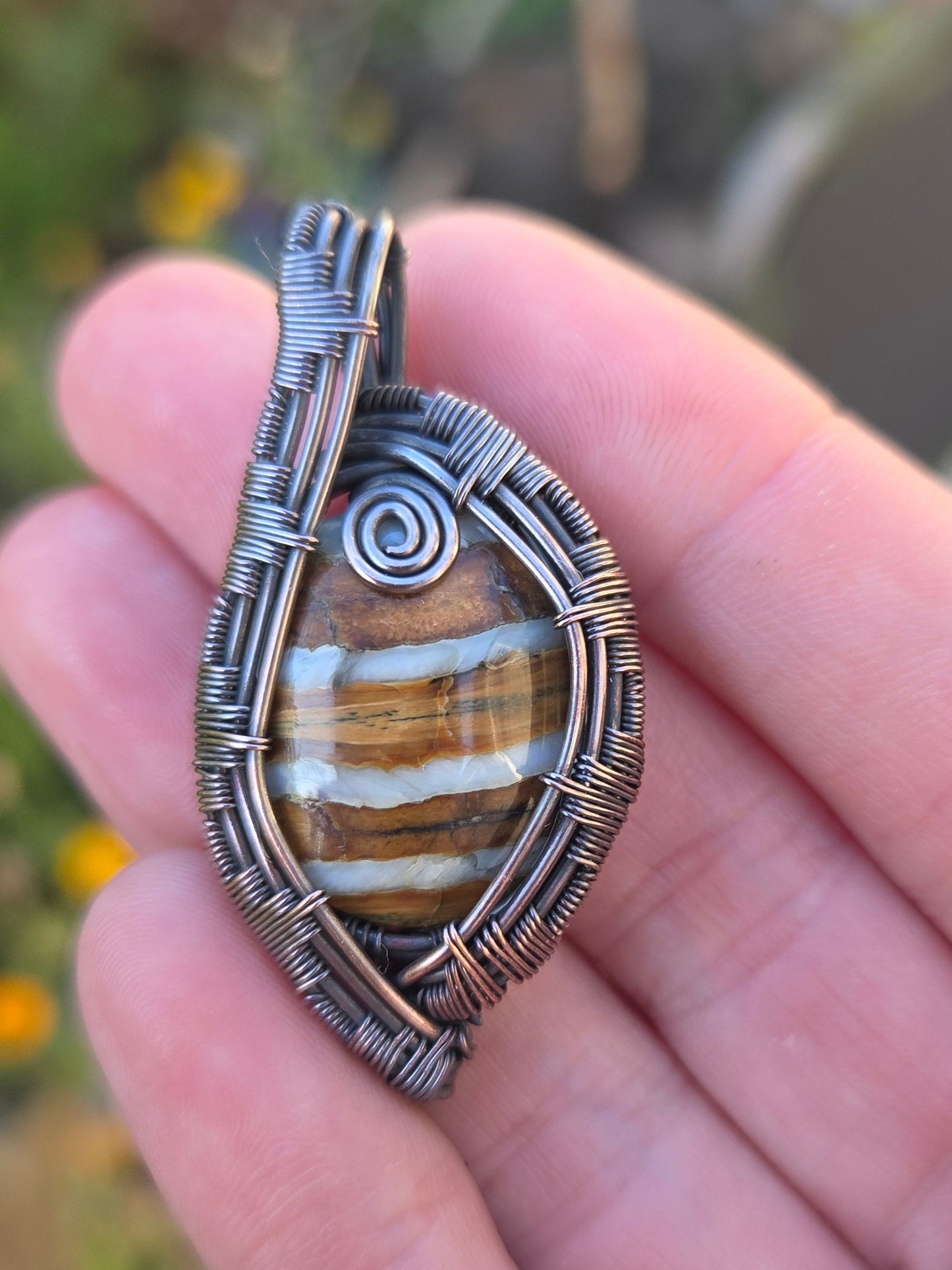 Opalized Mammoth Tooth Fossil Pendant