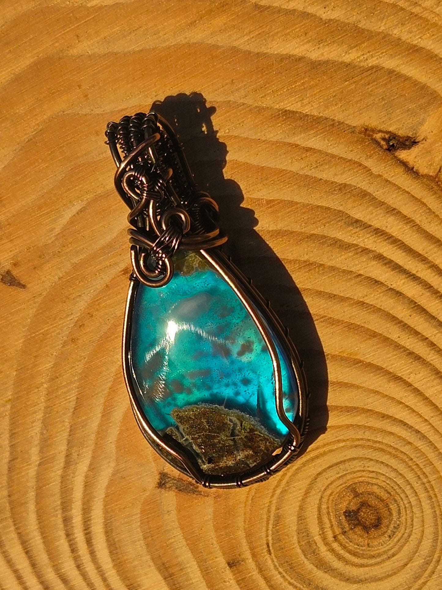Moss Agate/Aurora Opal Doublet Pendant