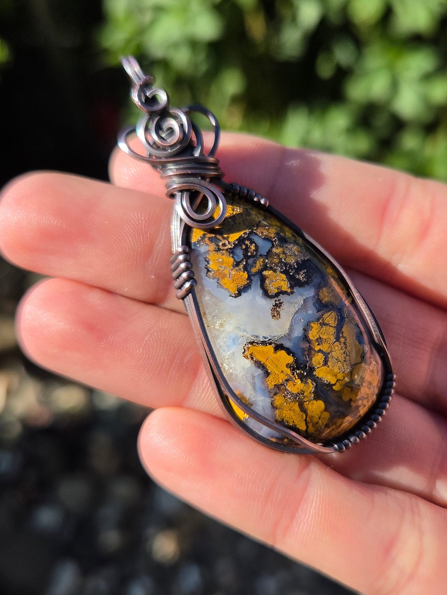 Jasper Agate Matrix Copper Pendant