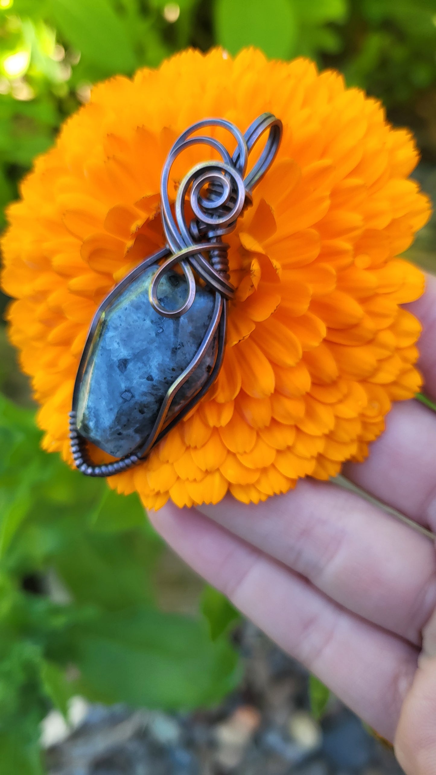 Larvikite Coffin Pendant