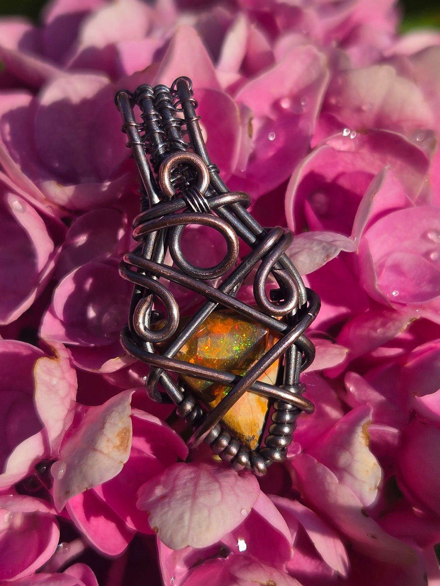 Handcrafted Welo Fire Opal Pendant