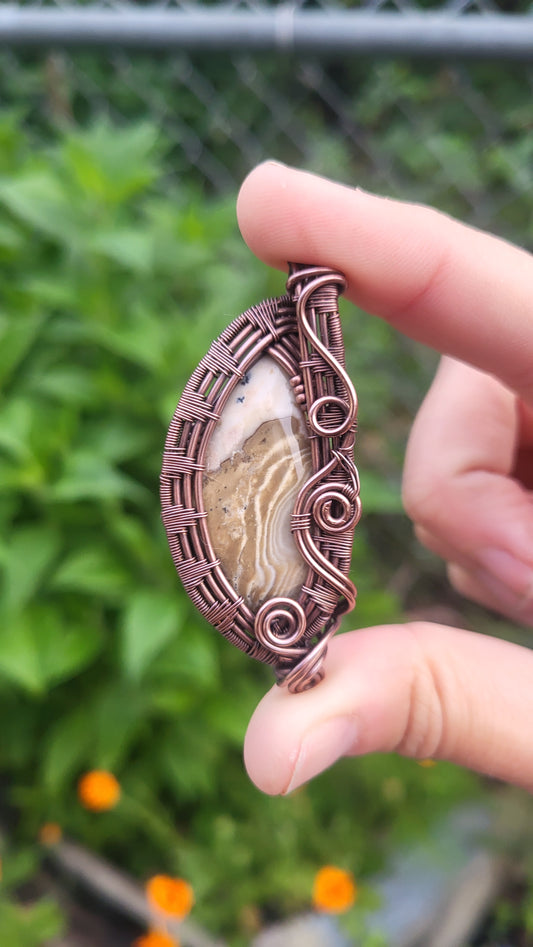 Agate Copper Wire Wrap Pendant