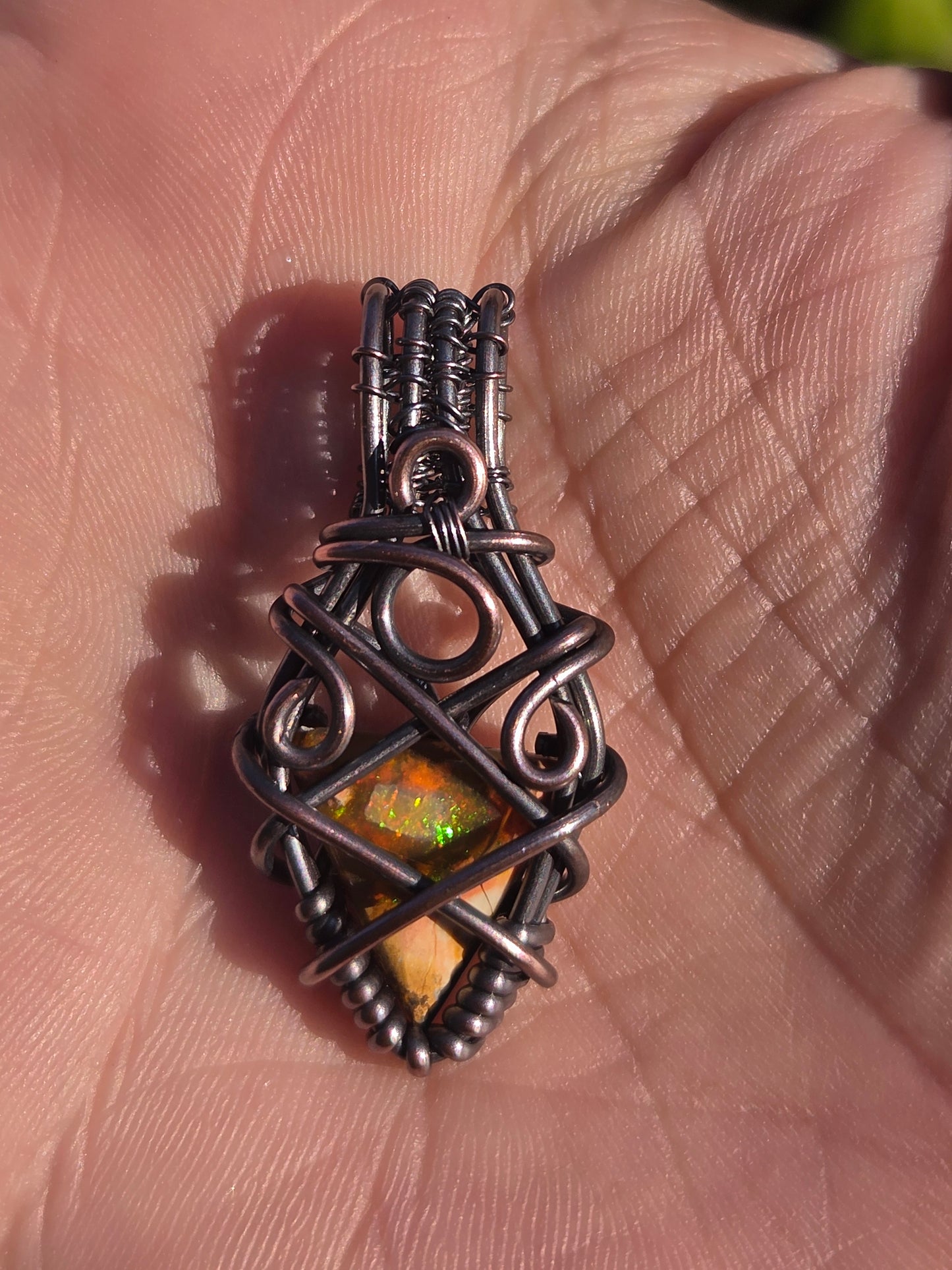 Handcrafted Welo Fire Opal Pendant
