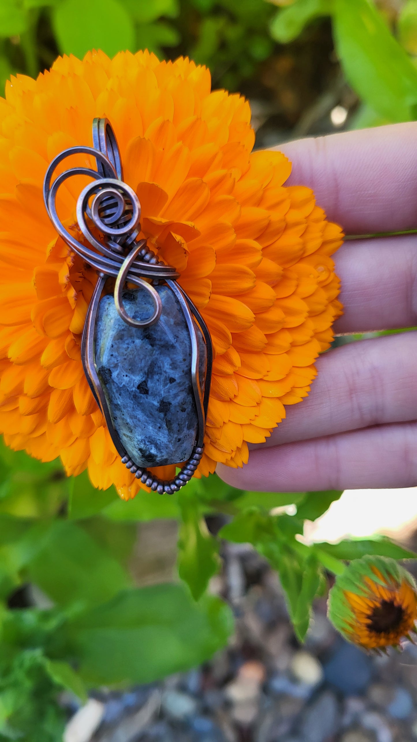Larvikite Coffin Pendant