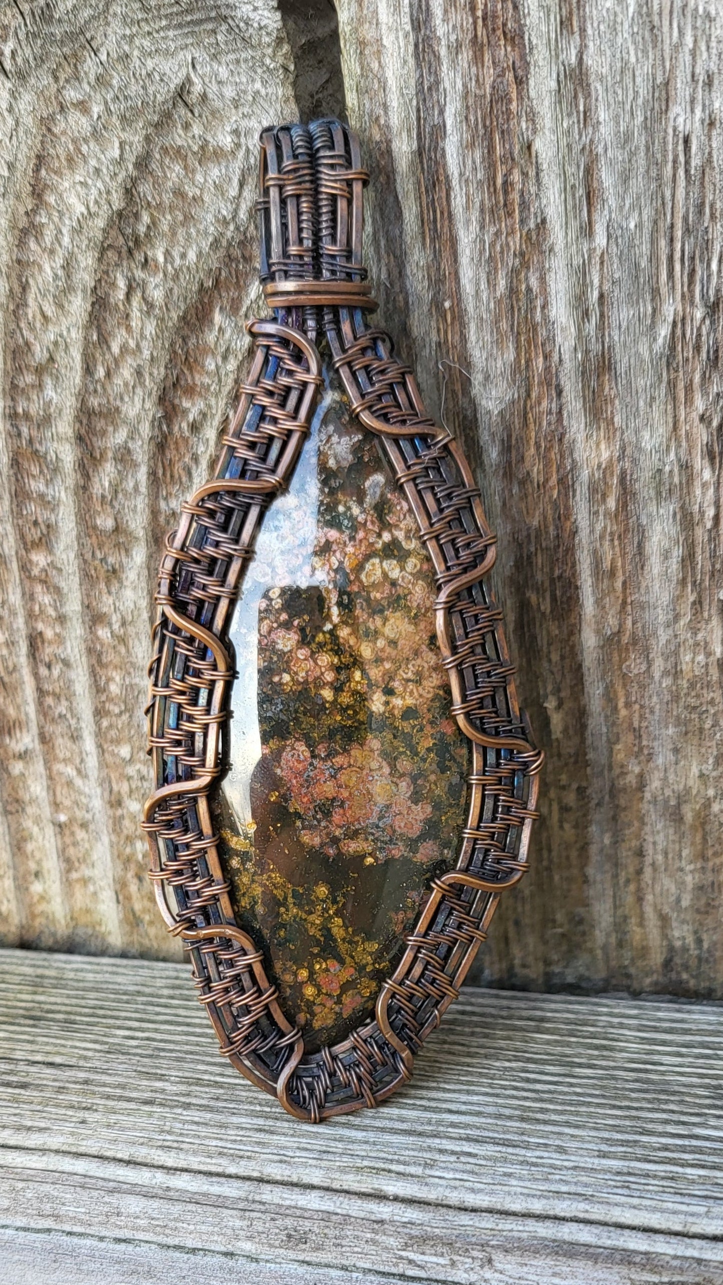 Ocean Jasper Copper Pendant
