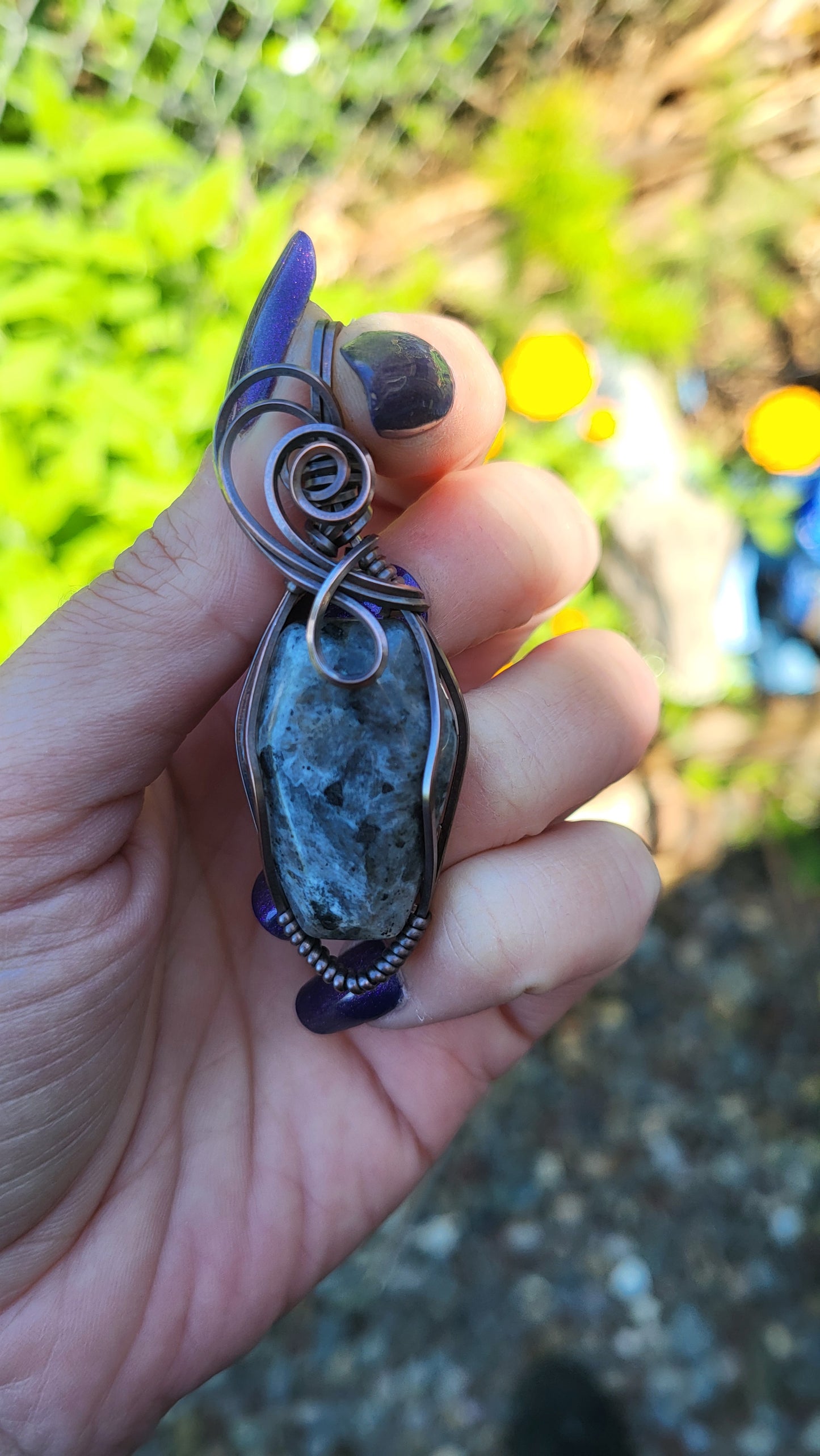 Larvikite Coffin Pendant