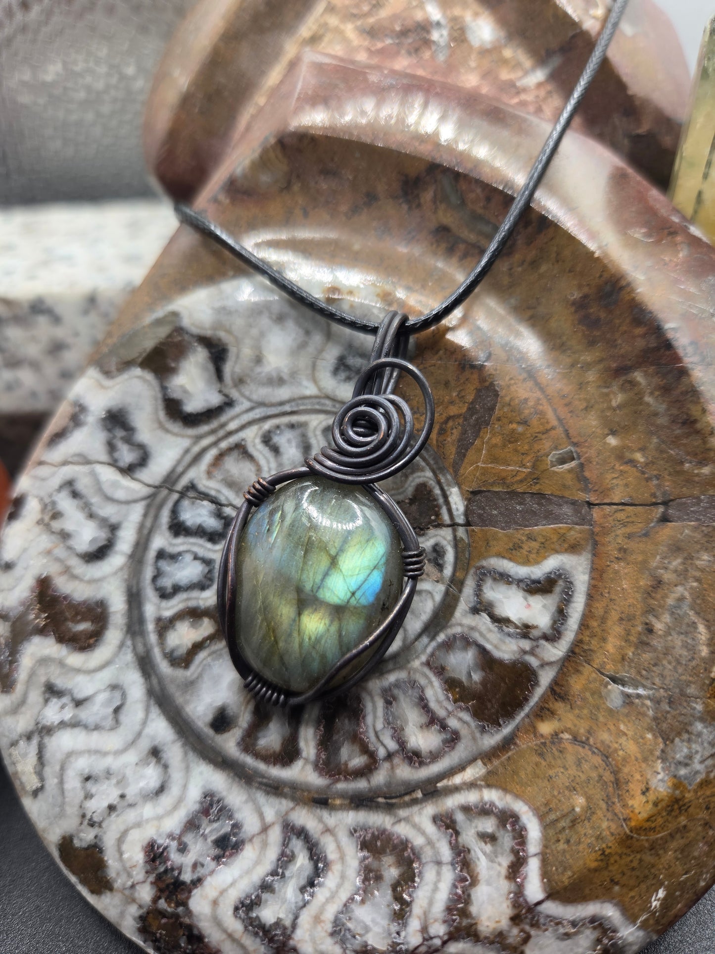 Labradorite Copper Pendant