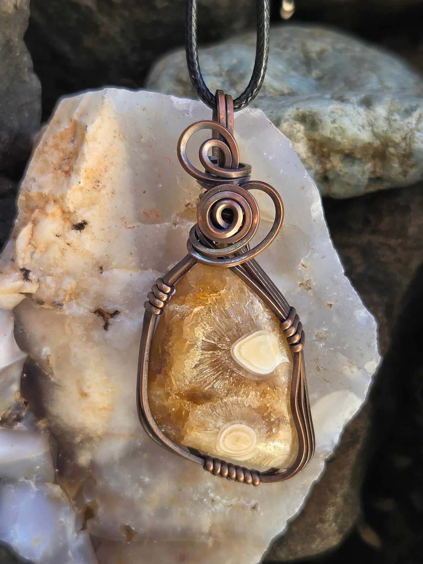 Kokoweef Copper Wire Wrap Pendant