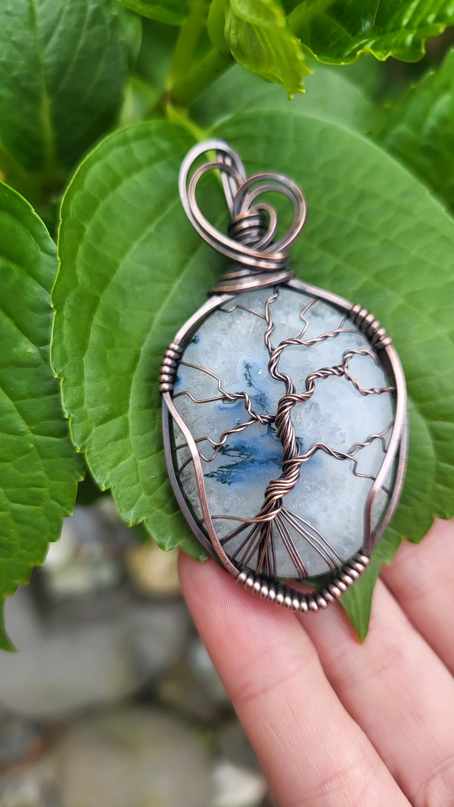 Moss Agate Tree Of Life Pendant