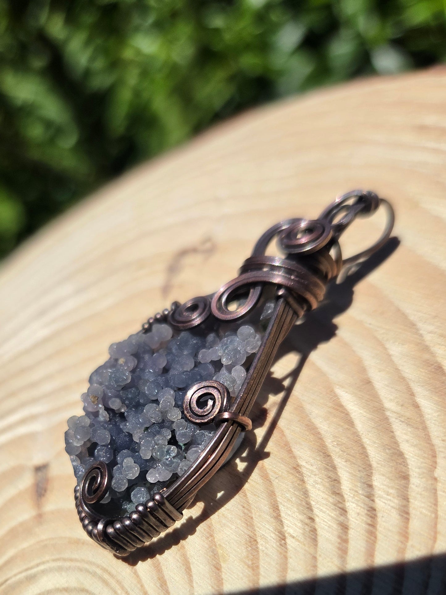 Grape Agate Cabochon Copper Pendant