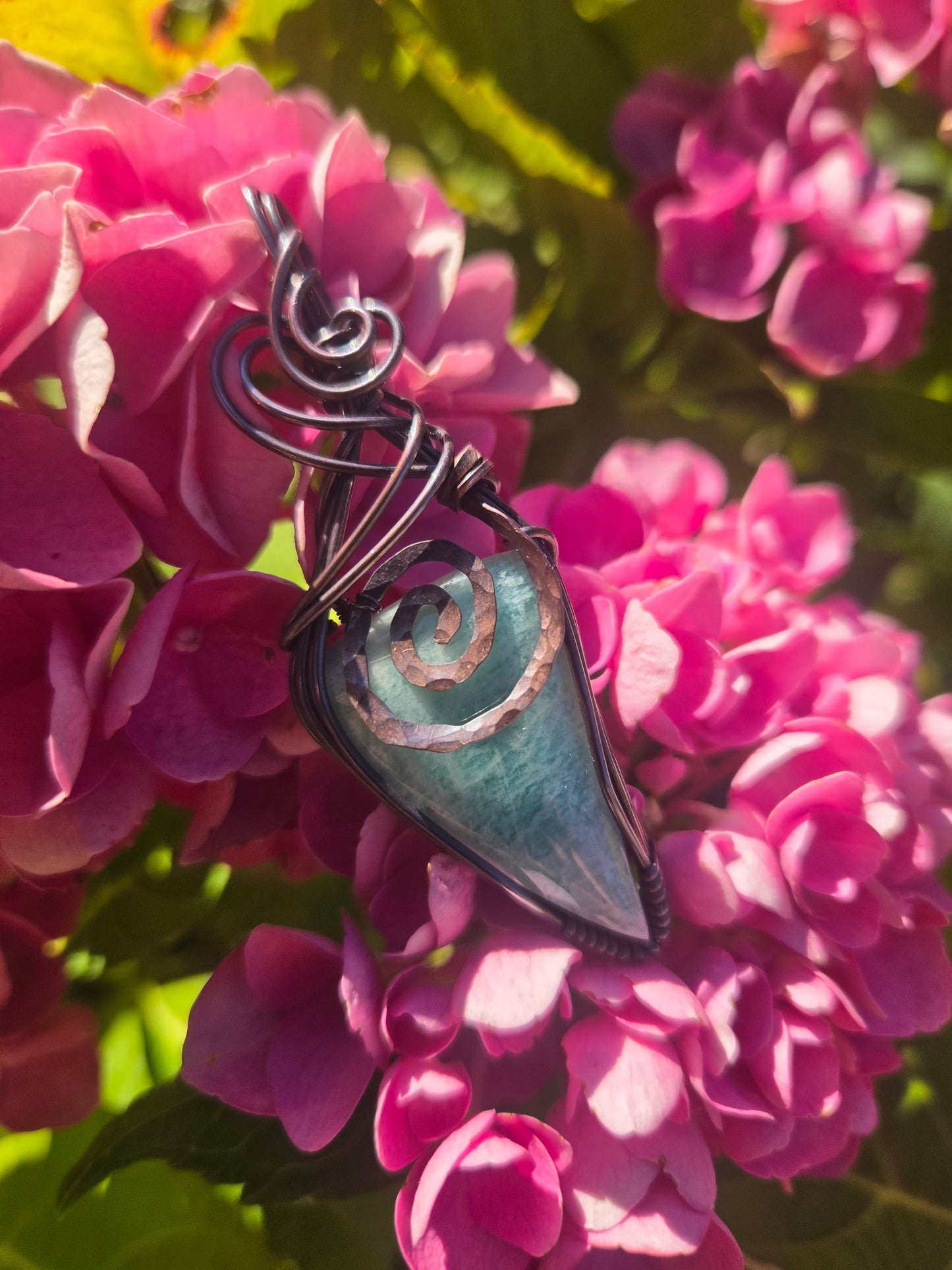 Amazonite Copper Wire Wrap Pendant