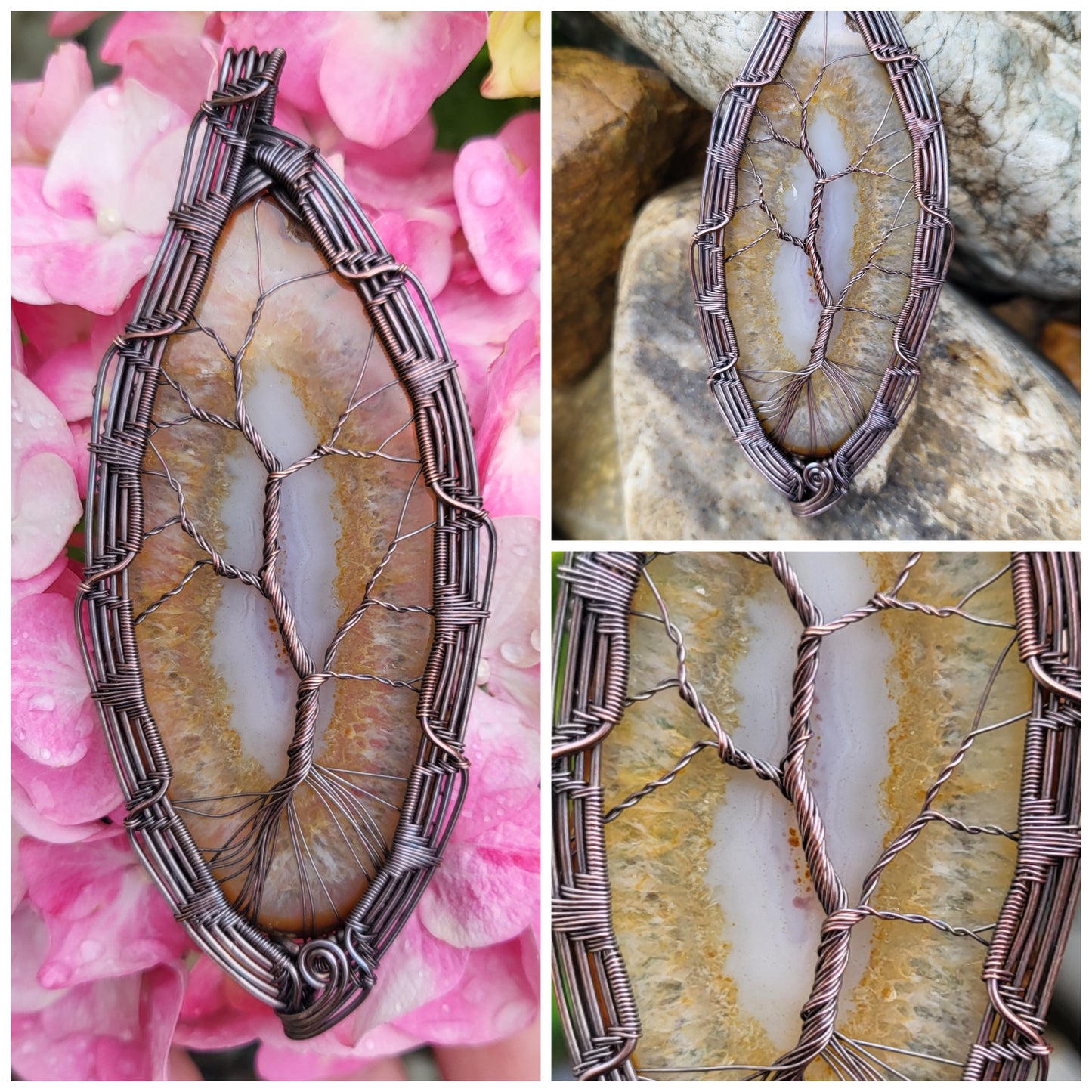 Copper Tree of Life w/ Agate Centerpiece