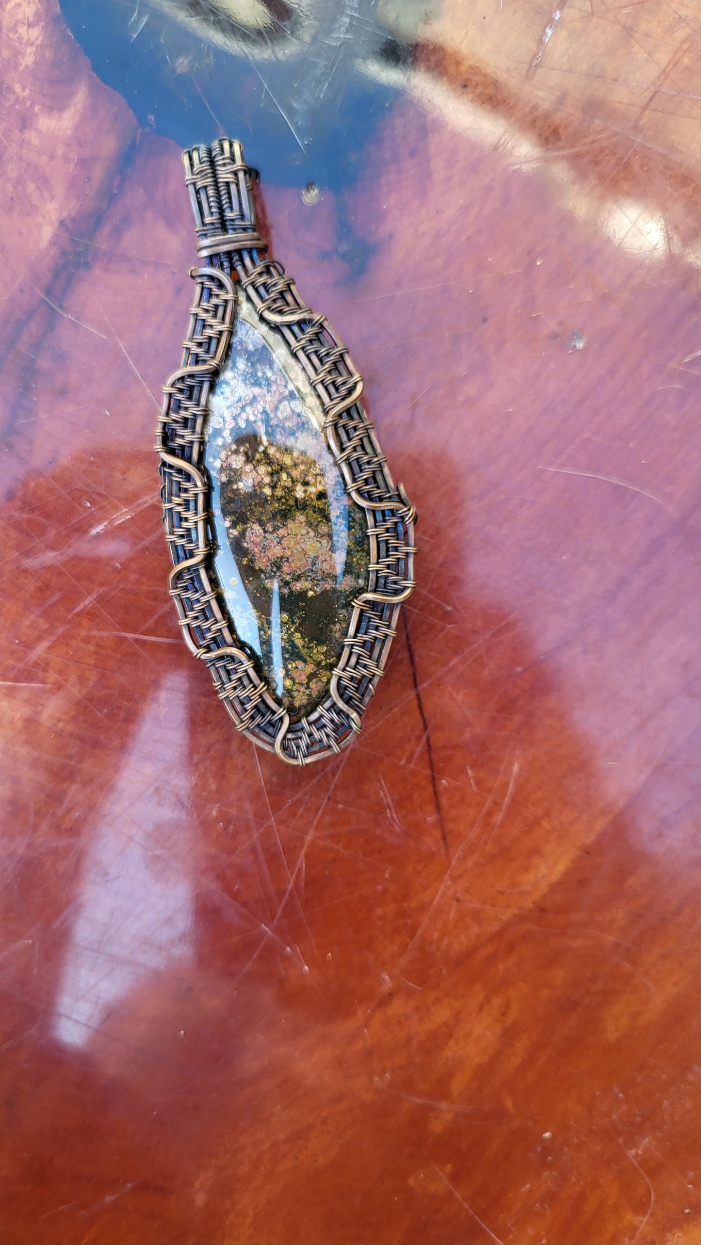 Ocean Jasper Copper Pendant
