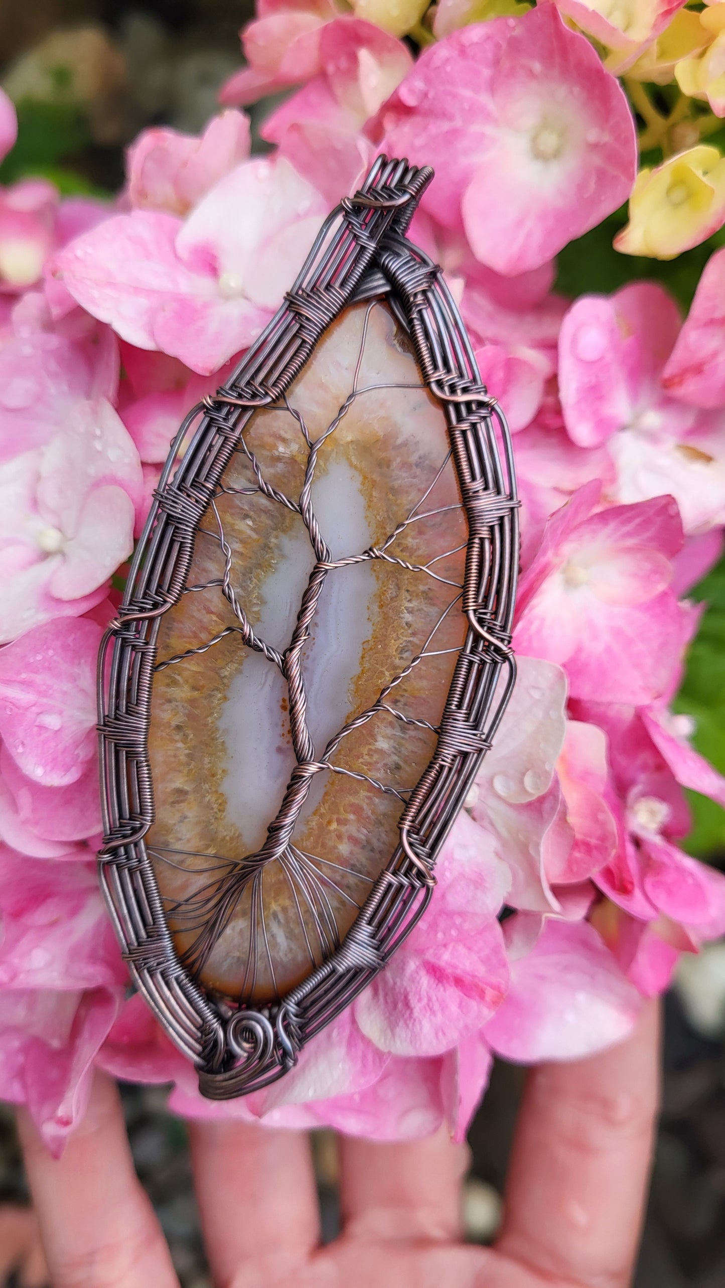 Copper Tree of Life w/ Agate Centerpiece