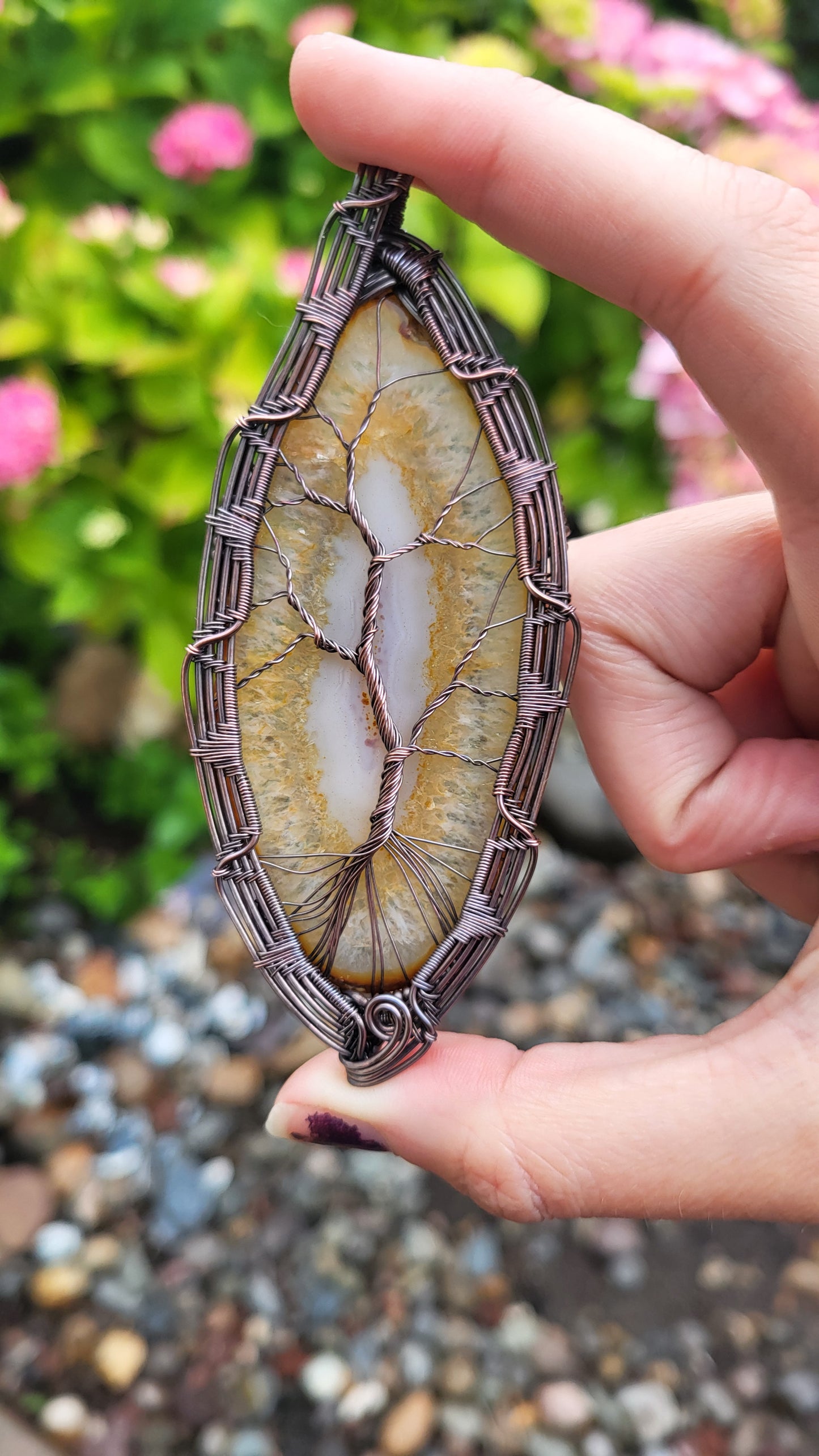 Copper Tree of Life w/ Agate Centerpiece