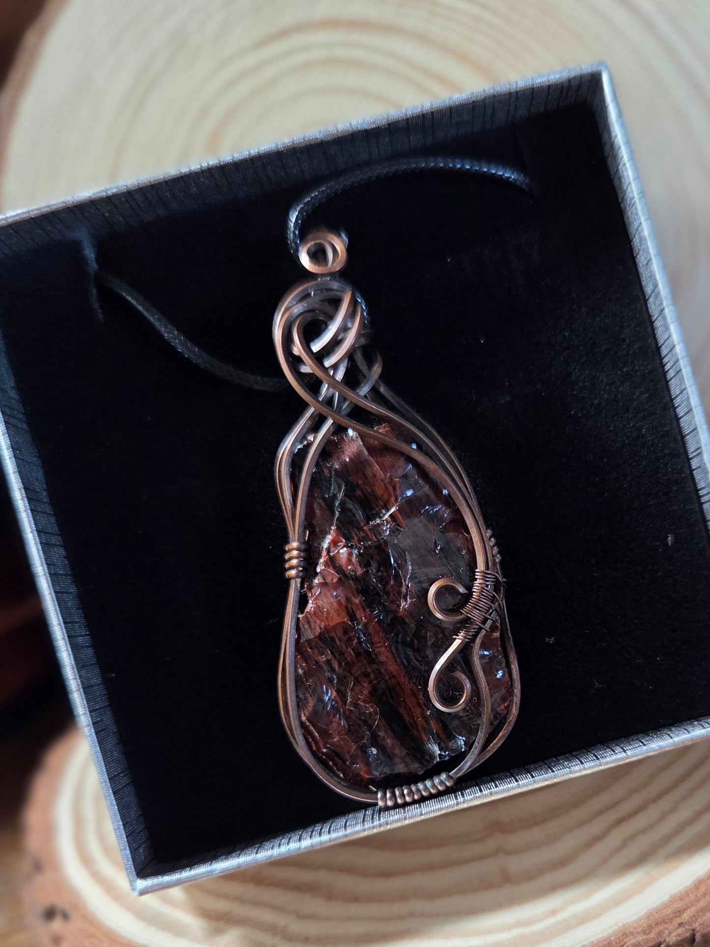 Free-Form Mahogany Obsidian Pendant