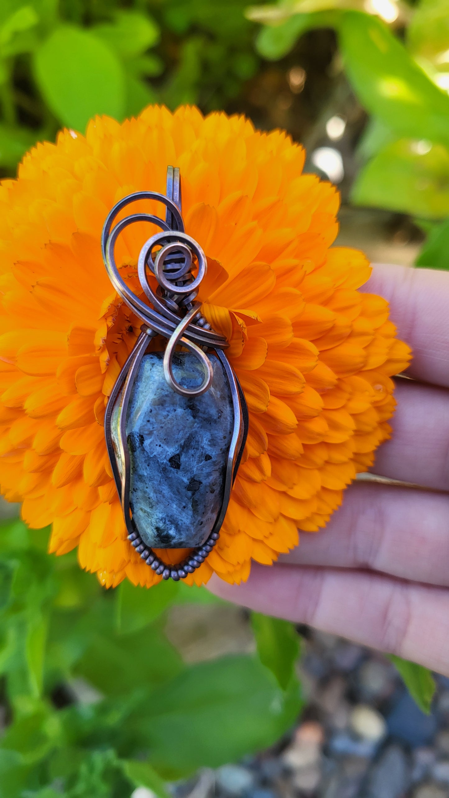 Larvikite Coffin Pendant