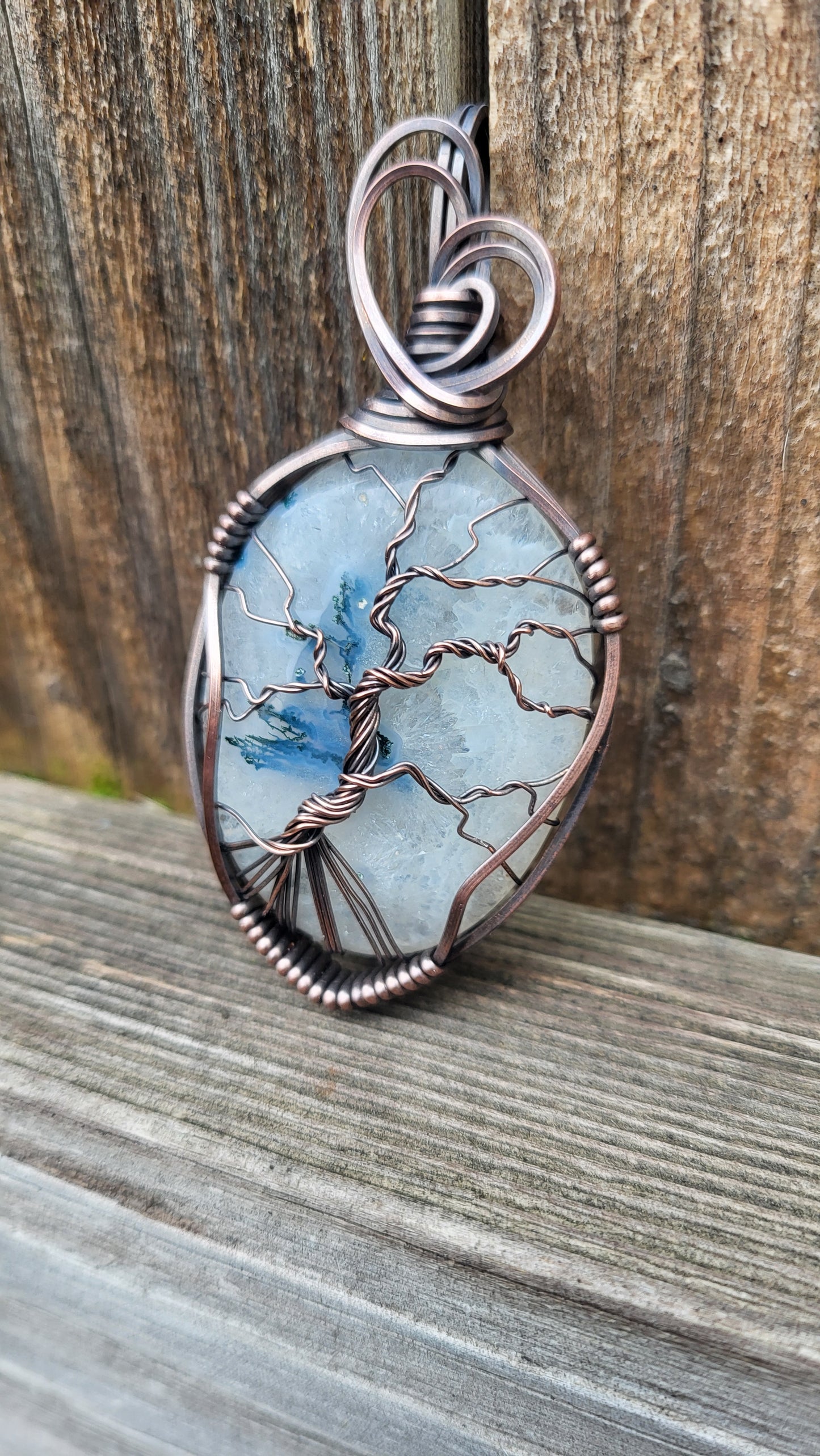 Moss Agate Tree Of Life Pendant