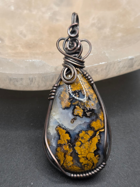 Jasper Agate Matrix Copper Pendant