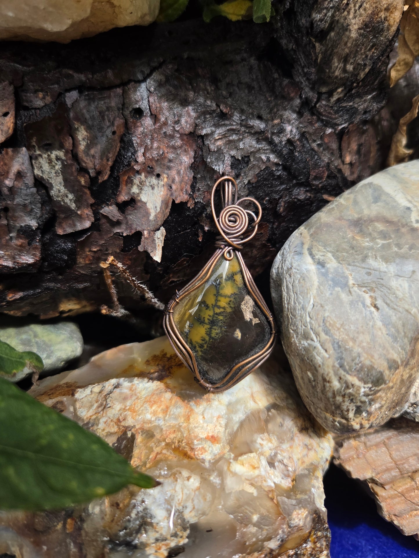 Dendritic Dolomite Jasper Pendant