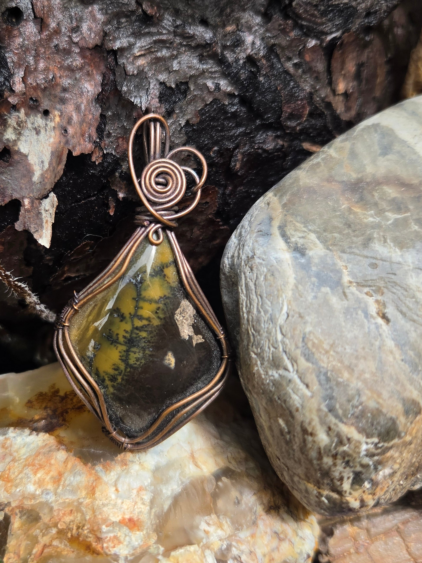 Dendritic Dolomite Jasper Pendant