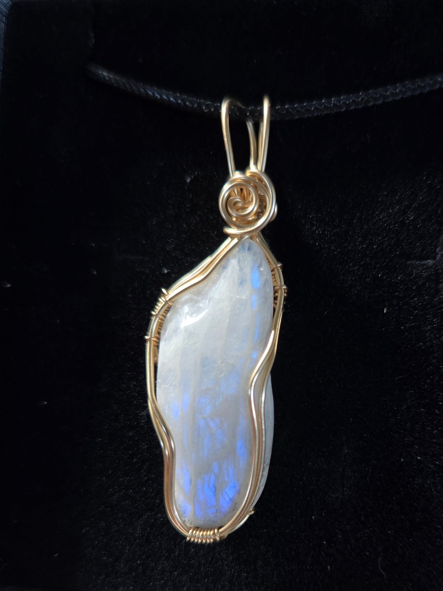 14k Gold Fill Wire Wrap Moonstone Pendant