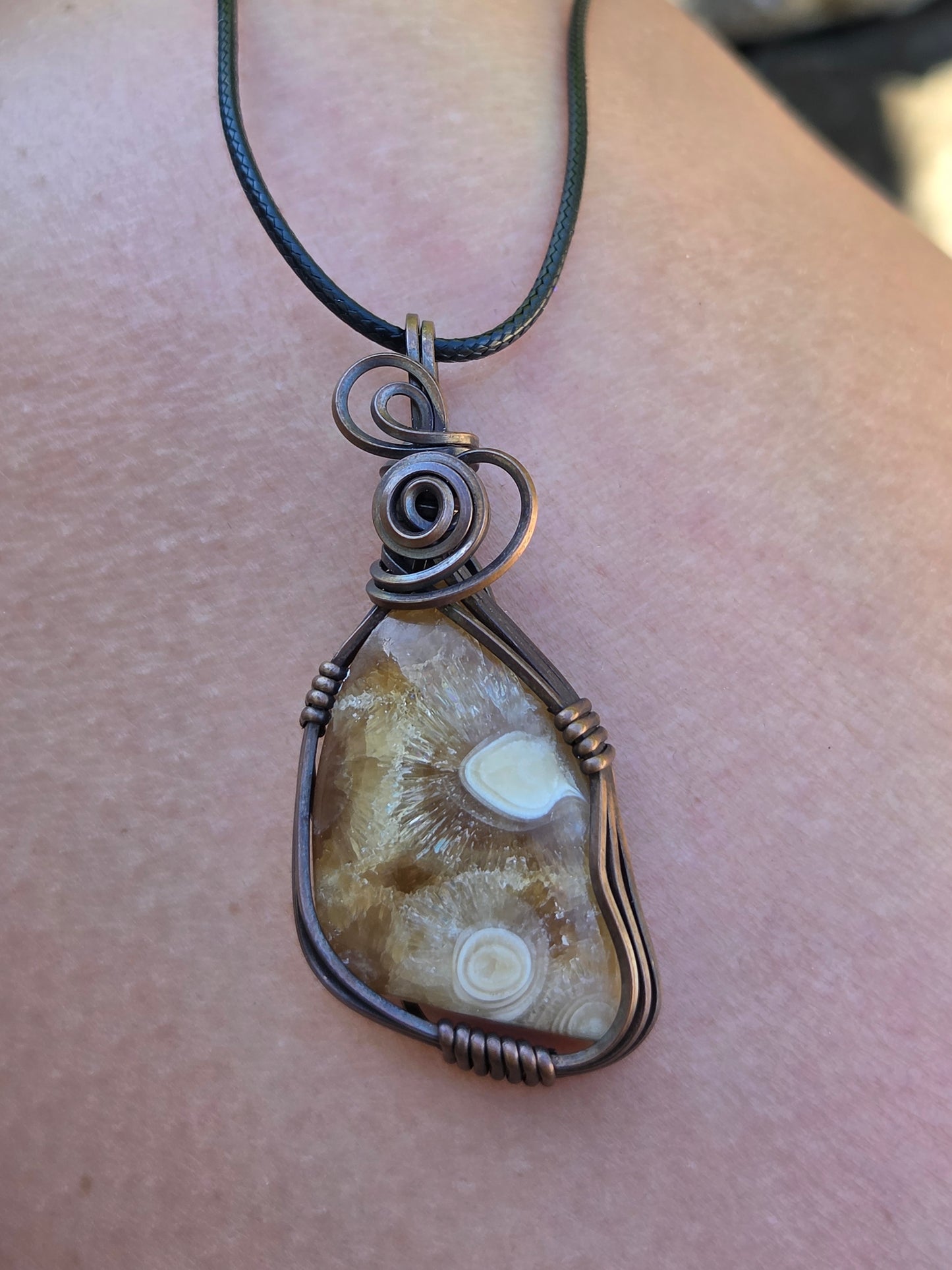 Kokoweef Copper Wire Wrap Pendant