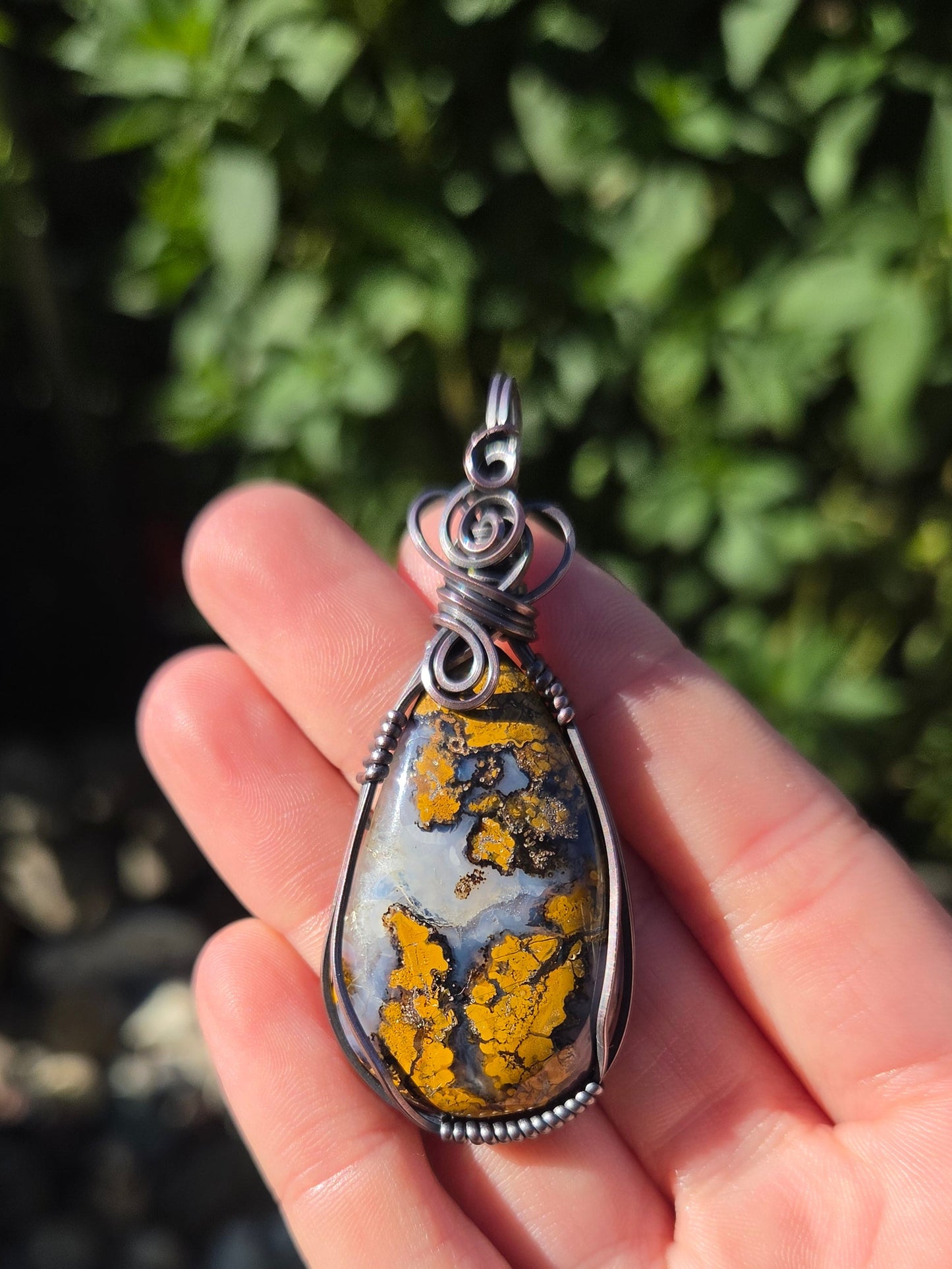 Jasper Agate Matrix Copper Pendant