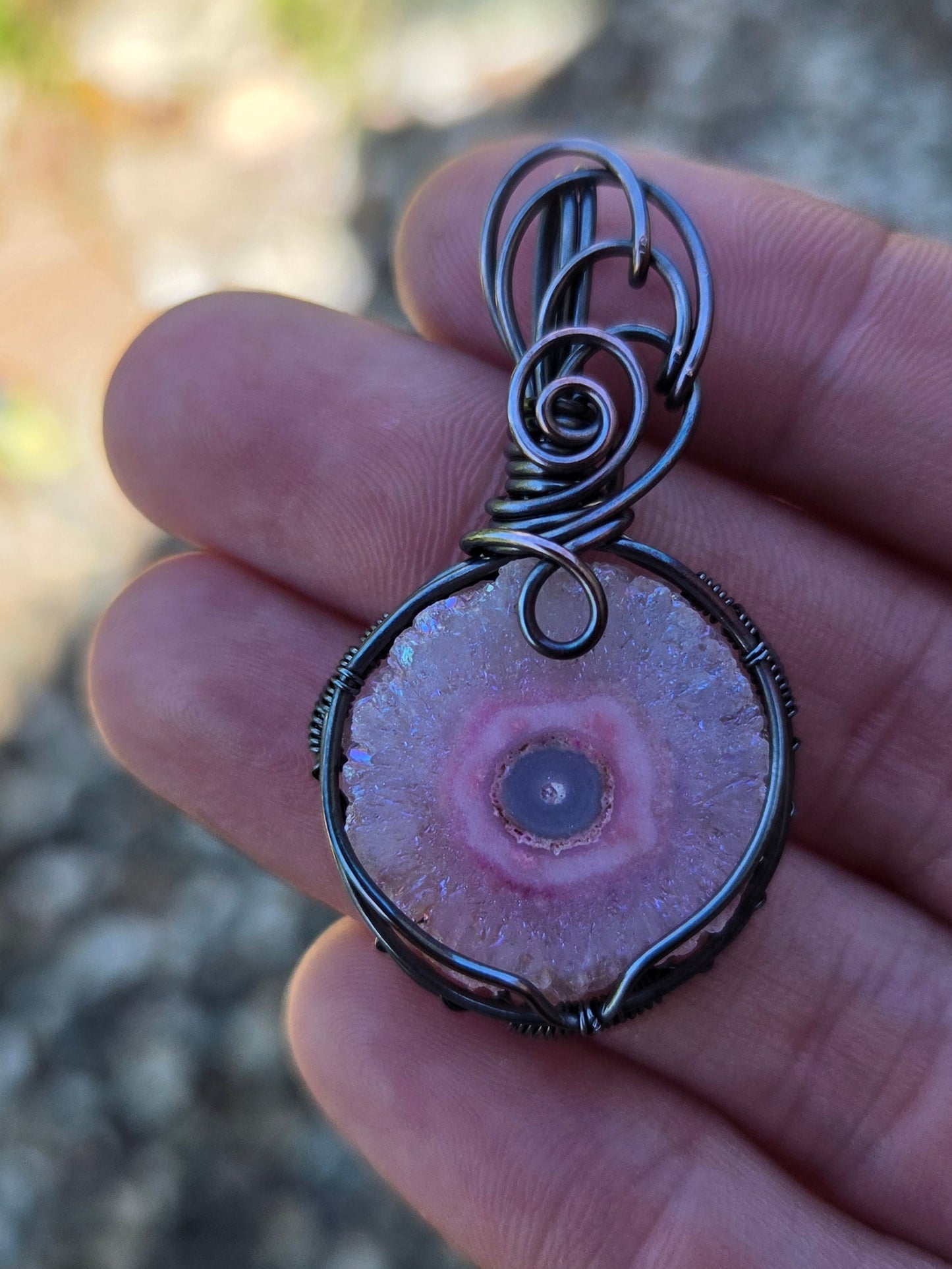 Pink Solar Quartz Pendant