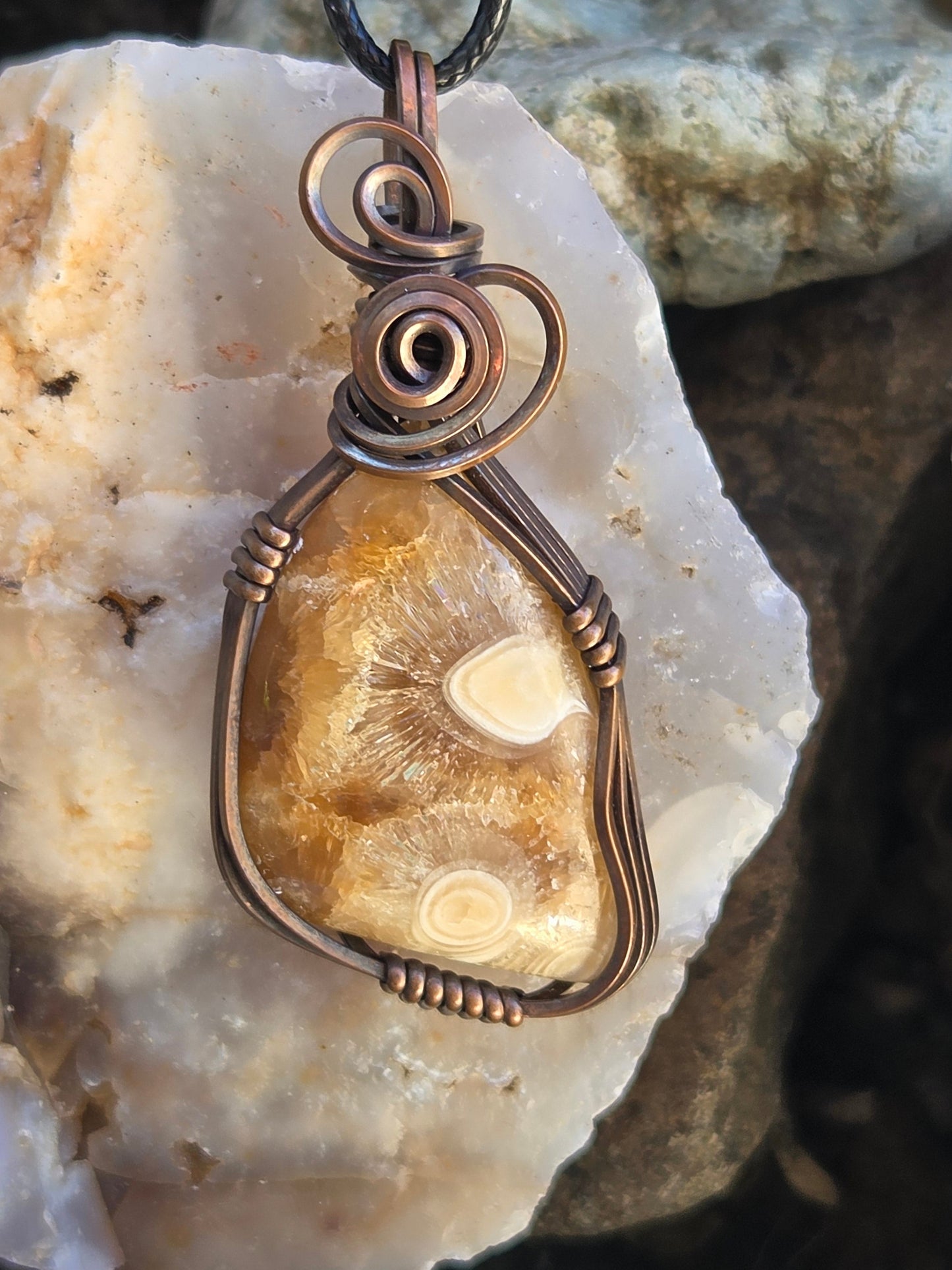 Kokoweef Copper Wire Wrap Pendant
