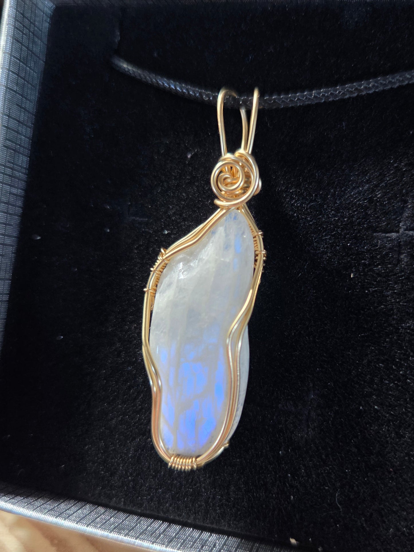 14k Gold Fill Wire Wrap Moonstone Pendant