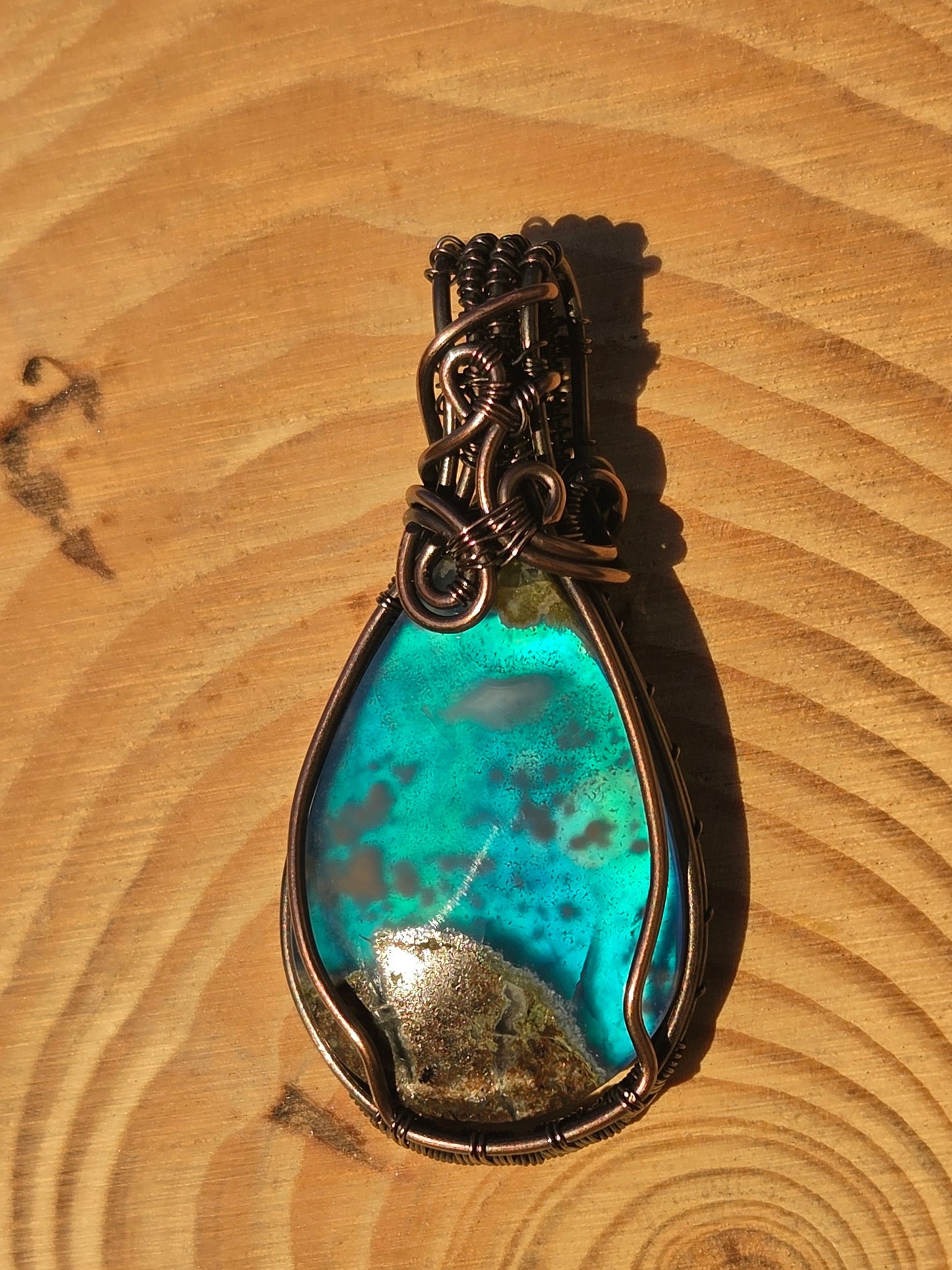 Moss Agate/Aurora Opal Doublet Pendant
