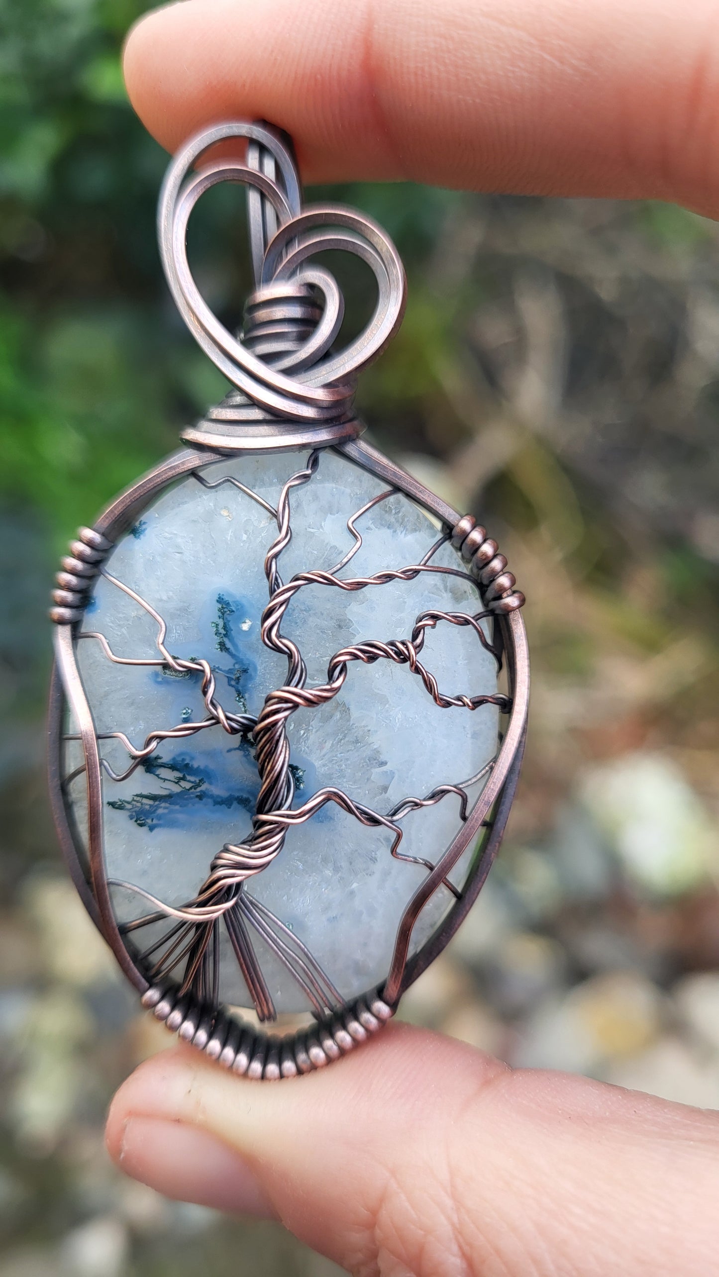Moss Agate Tree Of Life Pendant