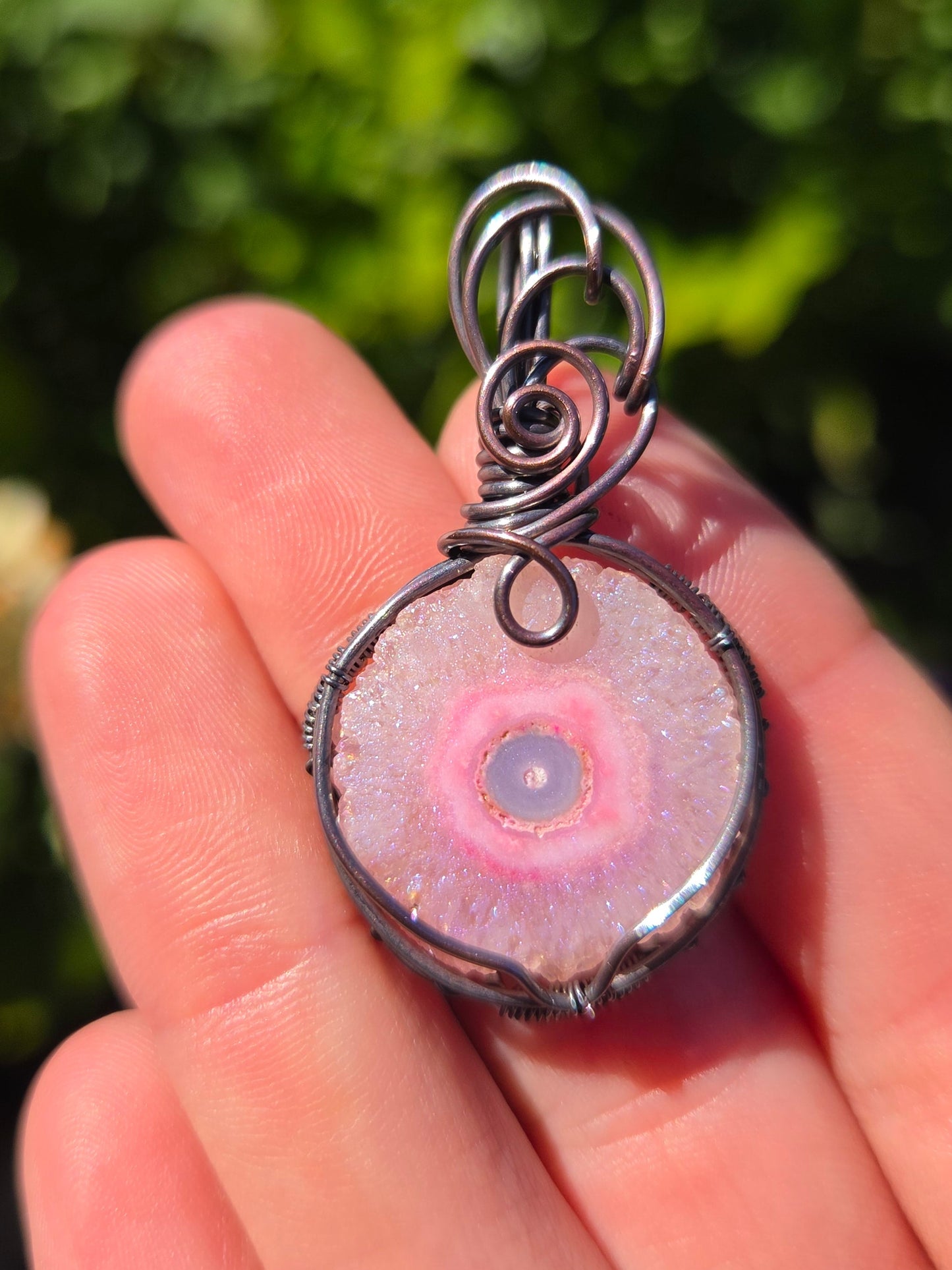 Pink Solar Quartz Pendant