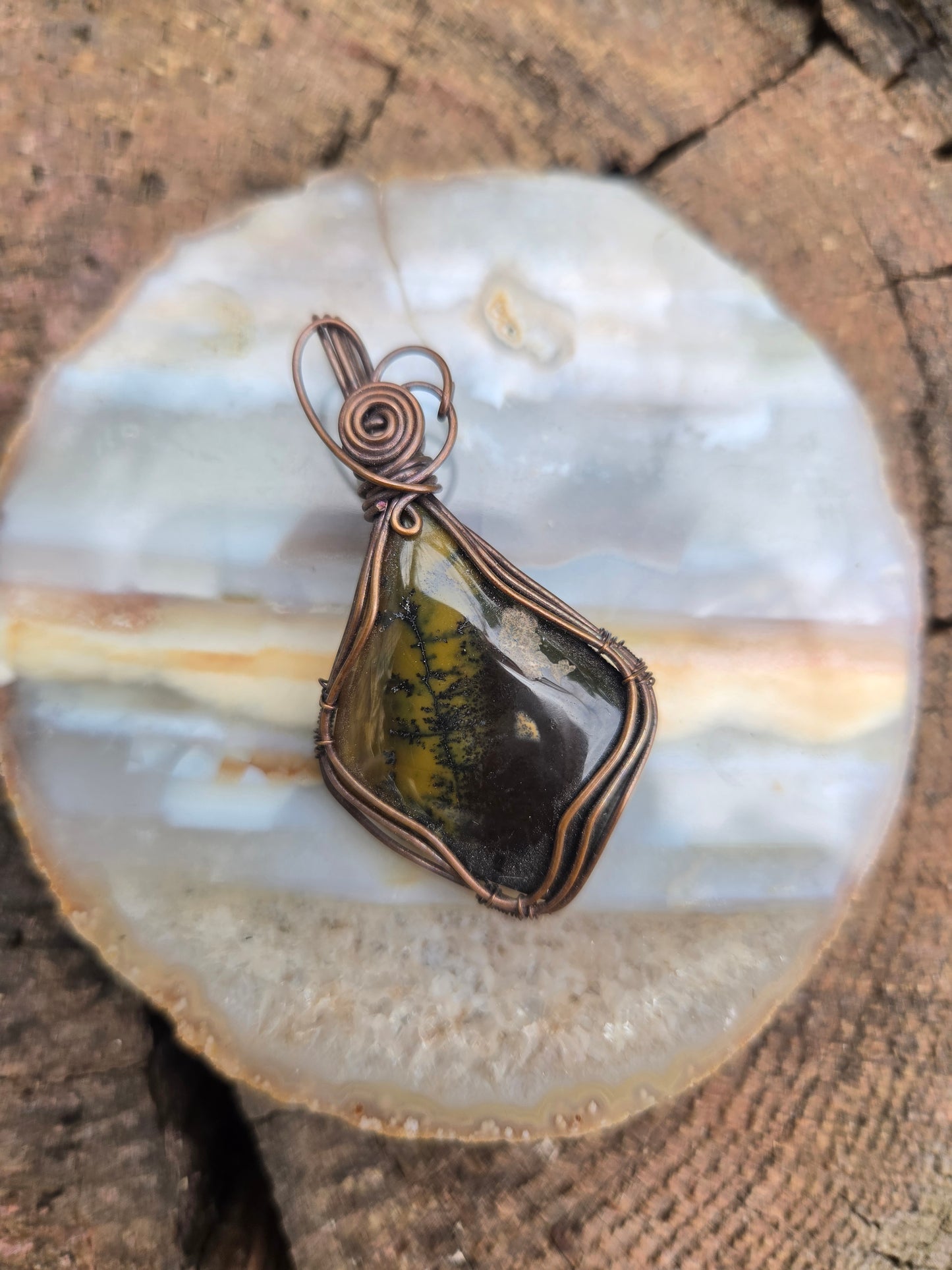 Dendritic Dolomite Jasper Pendant